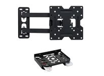 Best Heavy Duty Wall Mount for 32 to (32 40 42 46 52 55 inch) TV | Full Motion Cantilever for All Plasma TV | Six-Way Precision Adjustments | complimentary Set Top Box Stand with Remote Holder Black