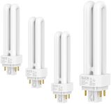 SLEEKLIGHTING 26 Watt T4 Double Tube CFL 4 pin G24q-3 Base Light Bulb 4200K 1500lm -UL Listed,Compact Fluorescent -Cool White Light 4pack