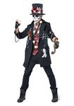 California Costumes 01401M Voodoo Dude Adult Costume, San Motif, Black, Red, White, M