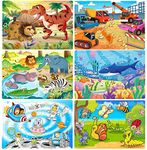 Puzzles for Kids Ages 3-5, 24 Piece Colorful Wooden Puzzles for Toddler Children Learning Educational Puzzles Toys for Boys and Girls (6 Puzzles)