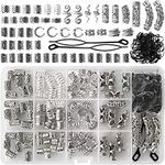 152 Pieces Dreadlocks Jewelry Metal Hair Cuffs Hair Rings Hair Pendants