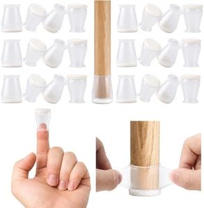 Simpracon Extra Small Silicone Chair Leg Floor Protectors with Felt Fit 0.55”to 0.9” Chair Leg Caps Small Furniture Feet Covers for Hardwood Floors Prevent Scratches,No Noise 24 PCS
