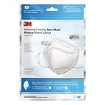 3M Safety Advanced Filtering Face Mask, AFFM-3-DC-CA, One Size, 3 Pack, White