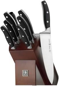 HENCKELS Forged Contour 9 Piece Kitchen Knife Set with Block- Stainless Steel, Ultra Sharp Blades, Knife Block Set, Dishwasher Safe