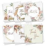 Thank You Cards Multipack of 28 Greeting Cards Pack 7 Different Boho Designs With Blank Inside & Envelopes Ideal For Wedding Birthday Baby Shower Thankyous