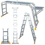 Abbey Aluminium Multi-Purpose Ladder 3.4m with New Safety Platform MPL34