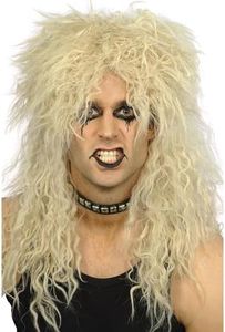 Smiffys Perruque de hard rocker, blonde, nuque longue