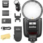 Godox V1 Pro C V1Pro C Round Head Camera Flash for Canon Flash Speedlite Speedlight,76Ws 2.4G TTL 1/8000 HSS,500 Full Power Flashes,1.3s Recycle Time,2980mAh Li-ion Battery,10 Levels LED Modeling Lamp