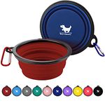 Rest-Eazzzy Collapsible Dog Bowls for Travel, 2-Pack Dog Portable Water Bowl for Dogs Cats Pet Foldable Feeding Watering Dish for Traveling Camping Walking with 2 Carabiners, BPA Free