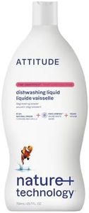 ATTITUDE Dishwashing Liquid, EWG Verified, Vegan Dish Soap, Plant Based, Naturally Derived Products, Pink Grapefruit, 700 mL