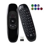 iPazzPort(7-Colors Backlit) Mini Wireless Keyboard Air Mouse Combo, 2.4G USB Dongle,Built in Rechargeable Battery,for PC,Desktop,Computer,Laptop,Smart TV, Windows 7 8 10(5.9inch)