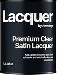 Hemway Clear Satin Lacquer 1 Litre / Quart - UV Multi-Surface Sealant, Interior & Exterior, Protection, Top Coat, Chalk Based Furniture Paint, Water-Based, Fast Drying, Wood, Metal, Glaze, Low Odour