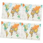 ORFOFE 4pcs World Map Tapestry Retr