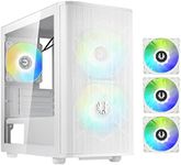 BitFenix Nova Mesh mATX (Micro ATX, Mini ITX) High Airflow PC Gaming Case ARGB Edition White, 3 x ARGB Fans Pre-Installed, 240mm AIO Support at Top, GPU Length Support Up to 345mm (Micro ATX, White)