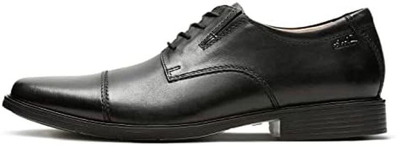 Clarks Men's Tilden Cap Oxford Shoe,Black Leather,10.5 M US