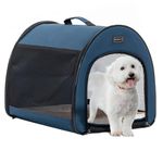 Petsfit Soft Dog Crate, Arch Design, Escape Proof & Chewproof, Padded Dog Crate Outdoor/Indoor Use, Mesh Portable Dog Crate 48cm Lx41cm Wx41cm H, Navy Blue