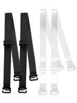 Atbuty Bra Straps Elastic Adjustable Shoulder Straps with Clear Bra Straps for Strapless Bodysuit, Onyx, X-Large