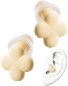 QubitPulse Bloom Ear Plugs, Earplugs for Small Ear Canals, Ultra-Comfy Stylish Earplugs for Women with Soft Patented Qufits Ear Tips, Mid Noise Cancelling Ear Plugs for Sleeping, Focus-Yellow