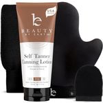Self Tanner Kit - USA Made with Organic & Natural Ingredients, Tanning Lotion with Glove & Exfoliating Mitt, Non Toxic Gradual Tan Lotion, Sunless Tanner for Fake Tan, Streak Free & No Orange Tones