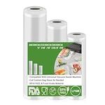 Vacuum Sealer Bags, 3 Rolls Vacuum Food Sealer Rolls, Vacuum Sealer Rolls, Vacuum Food Sealer Bags, Vacuum Food Sealing Bag for Food Storage and Sous Vide Cooking 20/25/28 x 500 cm