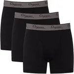 Organic Signatures 3-pack Soft Comfortable Mens 100% Organic Cotton Boxer Briefs (Medium, Black)