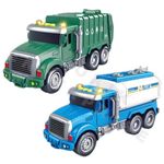 Invite Enterprise Garbage & Water Dispenser Truck Toys for Boys Large Trash Truck with Trash Can Dumping Function with Lighting and Sound KidsBest Gift (Pack of 2)