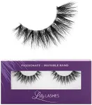 Lilly Lashes Sheer Band, False Eyelashes w/Invisible Band Lashes, Mink Lashes + Volume, Flare Mink Eyelashes, Clear Band Lashes, Reusable Eyelashes 20x, Lash Glue not Included, 15mm (Passionate)