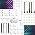 wynott LED Light Connector Kit 4 Pin 5050 RGB Strip Lights Connector 10mm, LED Strip Light Extension Cable, L and T Shape connectors, Led Strip Splitter, Led Strip Light Connectors for Led RGB Strip