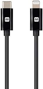 Monoprice USB C to Lightning Cable - 6 Feet - Black (MFI Certified) Fast Charging, Compatible with Apple iPhone 13 / Pro/Pro Max/AirPods Pro - Select Series