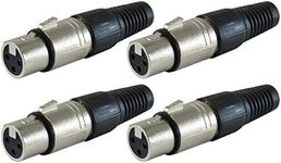 GLS Audio XLR Female Plugs Connectors XLR-F Plug - 4 Pack