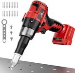 Cerycose Pop Rivet Gun Compatible with Milwaukee 18V Battery, Cordless Rivet Tool with 3 Size (1/8", 5/32", 3/16") Aluminum Rivets, Brushless Motor Gun Kit Nose Piece, Led Light
