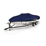 Savvycraft Trailerable Boat Cover 17'-19', Heavy Duty Waterproof Marine Grade Polyester fits V-Hull, Runabout, Pro-Style, Bass, Fish and Ski Boat 17ft-19ft Long, Beam up to 100" Navy