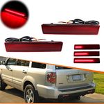 Adiil Red Lens LED Rear Bumper Reflector Brake Tail Lights w/ Sequential Turn Signal Lamps, Rear Fog Lighting Kit For 2006 2007 2008 Honda Pilot