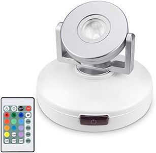 LUXSWAY Wireless LED Spotlights with Remote| Accent Light Battery Operated | Dimmable Picture Spotlight Indoor with Rotatable Head|12 Color Changing Art Light| Stick on Light for Artwork Dart Board