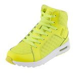 ZUMBA Street Boss Comfy High Top Gym Shoes Active Dance Workout Shoes for Women, Yellow, 8