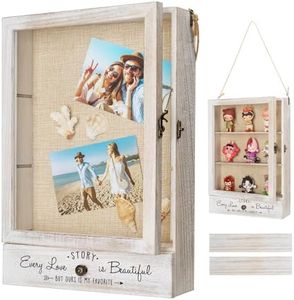 AW BRIDAL 11x16 Large Shadow Box Display Cases with Removable Shelves Drawer, Bridal Shower Gifts for Bride Wedding Gifts for Couples 2026, White Wooden Keepsake Memory Box for Engagement Newlyweds