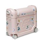 JetKids by Stokke BedBox, Pink Lemonade - Kid's Ride-On Suitcase & in-Flight Bed - Help Your Child Relax & Sleep on The Plane - Approved by Many Airlines - Best for Ages 3-7