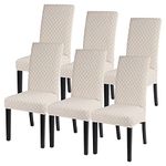 JuneJour Dining Chair Covers Set of 6 Stretch Removable Washable Kitchen Chair Slipcovers Elastic Spandex Fabric Chair Seat Protector Covers for Dining Room Living Room Hotel Ceremony