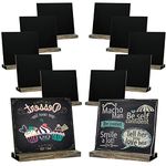 Zhithink 12 Pack Small Chalkboard Signs with Stand, 5 X 6 Inch Wooden Tabletop Chalkboard Sign, Mini Chalkboard Signs with Stand, Ideal for Table Numbers, Message Boards, Party Decorations