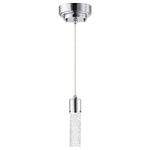 63079 Cava One-Light LED Indoor Pendant, Chrome Finish with Bubble Glass