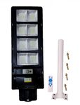 Aarmee Solar Street Light 120 Watt Led Lens Chips with 25 watt Brightness All in One Automatic with Motion Sensor and IP65 Waterproof for Outdoor Use - Black(Plastic)