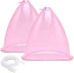 Buttocks Vacuum Cups 180ml , XL Vacuum Therapy Cupping Machine Accessories 8.26 inch Diameter Butt Suction Cups with Y-Hose for Butt Lifting Body Massage , 1 Pair ( Pink )