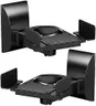 WALI Speaker Wall Mounts, Dual Side Clamping Bookshelf Mounting Bracket for Large Surrounding Sound Speakers, Retractable Speaker Bracket, Angle Adjustable, Holds Up to 25 kg, 1 Pair, Black (SWM201)