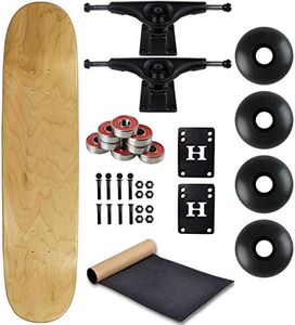 Moose Blank Skateboard Complete 7.25" Natural with Black Trucks and Black Wheels