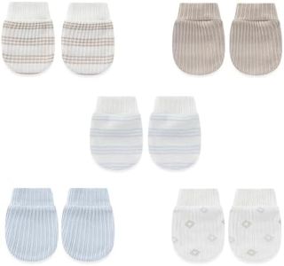 falianni 5 Pairs Baby Not Scratch Mittens 0-6 Months New born Boy Girl Gloves Cute Infant Accessories