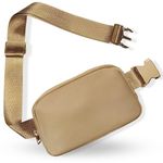 Boutique Belt Bag | Crossbody Bag Fanny Pack for Women Fashionable | Cute Mini Everywhere Bum Hip Waist Pack | Small Fashion Travel Chest Bag | Gold Silver Accessories | Adjustable Strap, Chestnut,