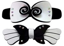 Shreya Collection Plastic Black & White Colour Alligator Design Casual Ponytail Hair Clip for Women and Girls