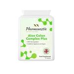 Aloe Vera Complex Plus- 90 Vegan Capsules -High Strength Aloe Vera 10,000mg- Colon Cleanse and detox - Natural Herbal Ingredients Including AlfaAlfa, Ginger and Wild Yam-UK Made by Pharmanostix