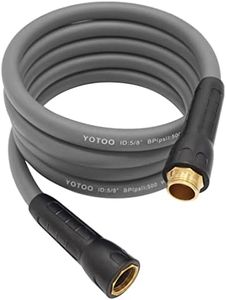 YOTOO Heavy Duty Hybrid Short Garden Hose, Lead in Water Hose 5/8-Inch by 10-Feet 150 PSI, Kink Resistant, All-Weather Flexible with Swivel Grip Handle and 3/4" GHT Solid Brass Fittings, Gray