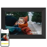 Aura 10" HD WiFi Digital Picture Frame – Free Unlimited Cloud Storage – Send Photos from Phone – No Subscription – Auto On/Off – Gift for Parents & Grandparents (Black Stone, 10")